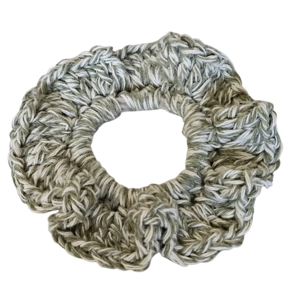Handmade Sage Green Crochet Ballerina Scrunchie Tutu Bun Hair Accessory Gift